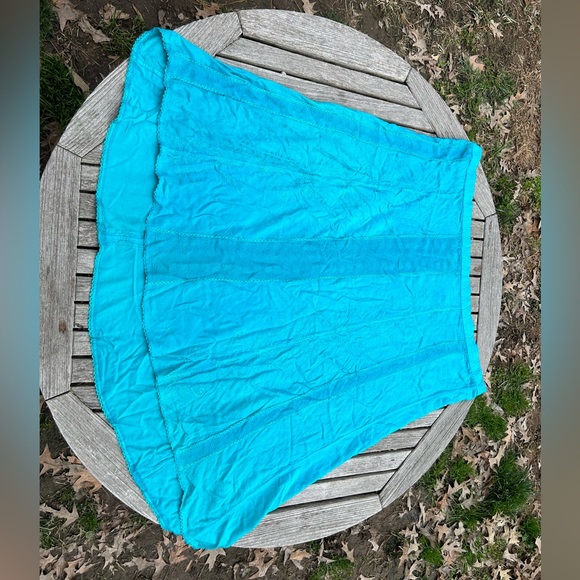 Added Dimensions Catherines Skirt Women Size 3X Rayon Blue Fairy Embroidered - Picture 2 of 8